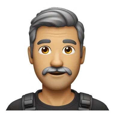 homme age 45 ans avec des cheuveux courte noir et une moustache très courte et un très courte barbe en bas de visage   sticker