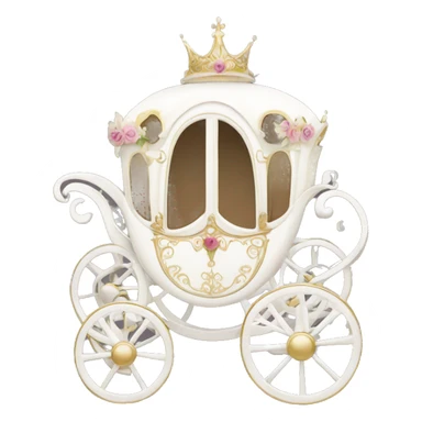 white Vintage pretty Princess carriage  sticker