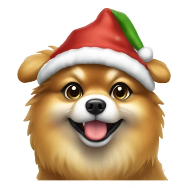 Lulu de Pomerania con gorro de Navidad sticker