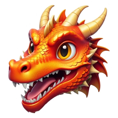 Cinematic Comical Dragon Portrait Emoji, Head tilted dramatically with an exaggeratedly amused expression, featuring a striking, glossy scaled body with bold, angular details and wide, expressive eyes brimming with playful disbelief; rendered with vibrant, lifelike textures and natural shadows, high shine, dramatic yet playful, styled with an air of cheeky mythical mischief, soft glowing outline, capturing the essence of a spirited and over‐the‐top dragon that looks ready to breathe fire into viral fame! sticker