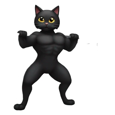 black cat in the gym holding weight sticker