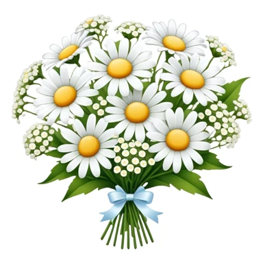 daisy and babies breath bouquet  sticker