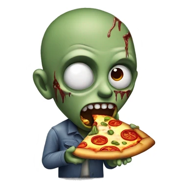 Zombie eating pizza sticker