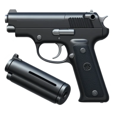 pistol with silencer sticker