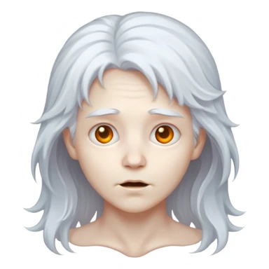 ghost disheveled hair  sticker