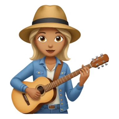 Street Music Performer woman with hat sticker