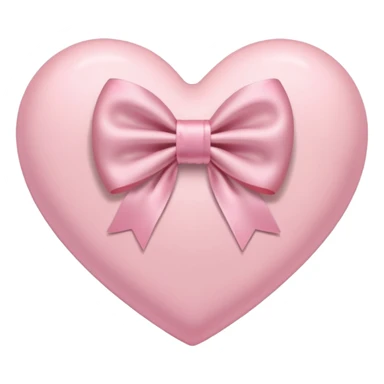 Light pink heart with a light pink bow sticker