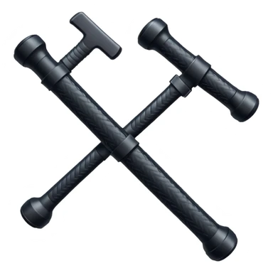 two police batons with grip sticker