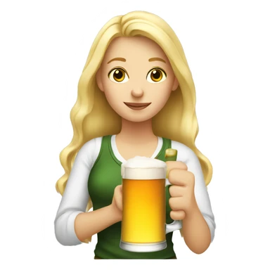 Blonde girl drinking a beer sticker