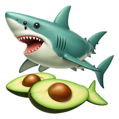 Shark mixed with a avocado ￼ sticker