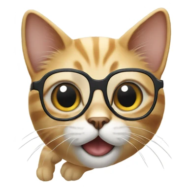 Flying cat with glasses sticker