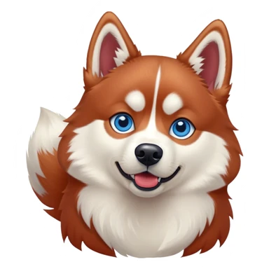 disney-style red siberian husky with blue eyes, playing sticker