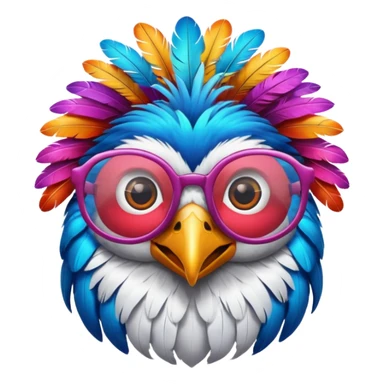 cool colorful bird with glassess sticker