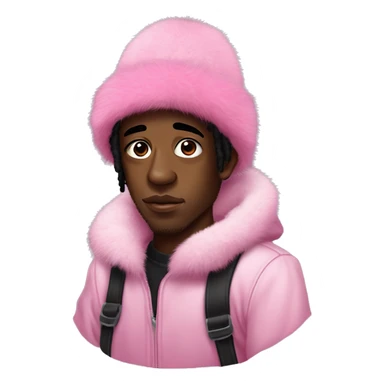 lil uzi vert wear Cute pink fur hat for winter sticker