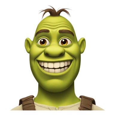 Shrek with a Sus face sticker