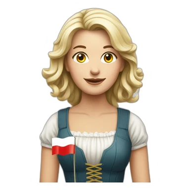 Austrian woman with Austrian flag sticker