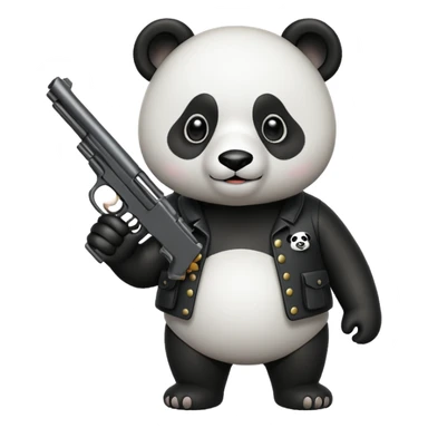 PANDA WITH GUN sticker