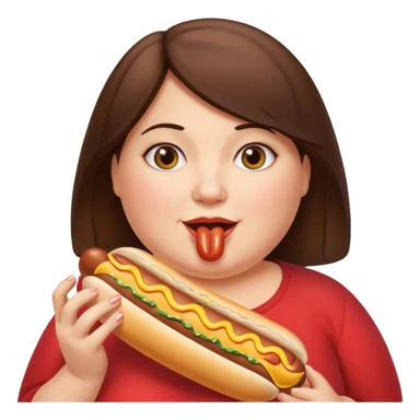 Fat brunette with hot dogs sticker