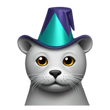 seal wearing a party hat sticker