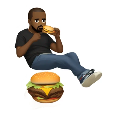 Kanye west eating hamburger while in bed sticker