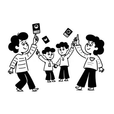 A group of school children finding Squid Game business cards in their school sticker