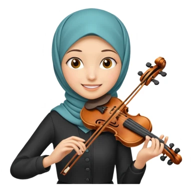 hịjab girl playing violin sticker