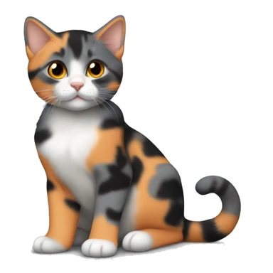 Grey orange and black Diluted calico kitten laying down sticker