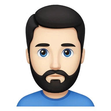 Hombre blanco con barba, su cabello es negro sticker