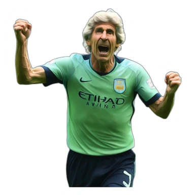 Hiperrealist Manuel pellegrini celebration goal sticker
