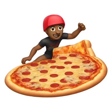 A pizza surfing  sticker