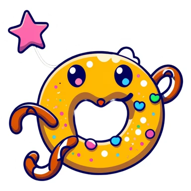 totally unhinged face with laser beams shooting from hypnotic swirling eyes, impossibly long spotted tongue twisted into a pretzel shape swinging violently, face half-melted, head exploding with confetti, glitter and stars flying everywhere sticker