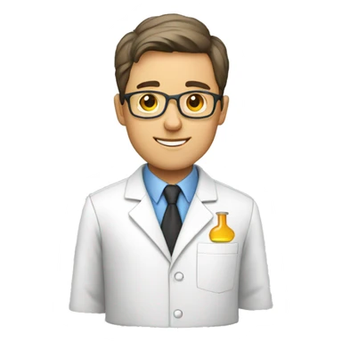 male teacher wearing a lab jacket sticker