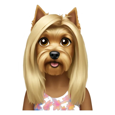 Yorkshire Terrier with a blonde girl on the beach sticker
