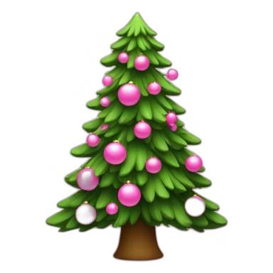 cristmas tree with pink small balls sticker