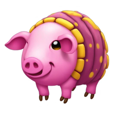 Magenta pig armadillo cow centipede insect with yellow and black spots gradient mottled sticker