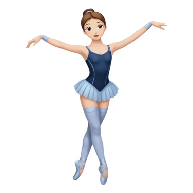 Ballet dancer in over the knee socks, leotard and long brown hair sticker