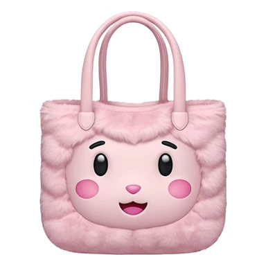 Aesthetic pink plush tote bag sticker