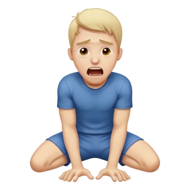 man on hands and knees yelling in agony  sticker