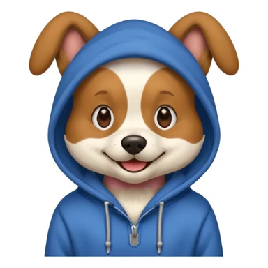 Dog wearing a hoodie sticker