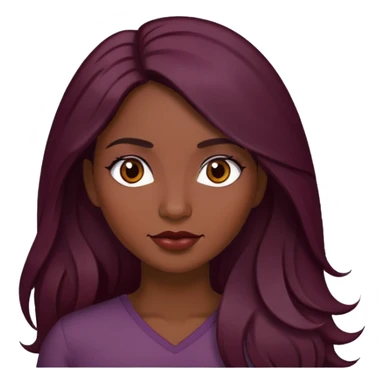 Dark Wine colored hair Latina long hair  sticker