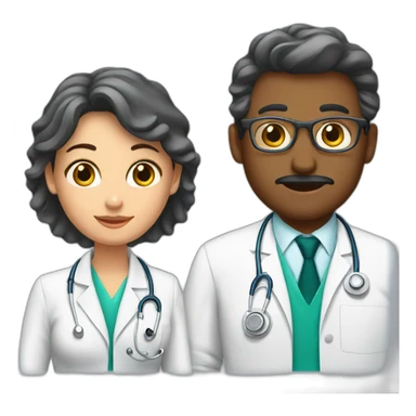 Neurologist and gynecologist in love sticker