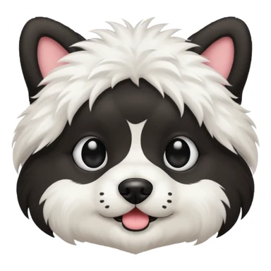 dog white with black face sticker