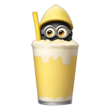 Gang member minion holding an banana milkshake sticker