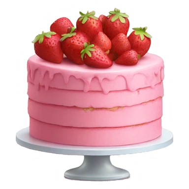 pink cake with strawberries sticker