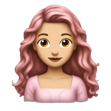 cœur brisé rose brunette rose in long hair sticker