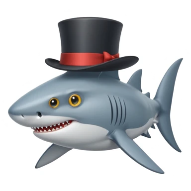 shark with a monocle and top hat sticker