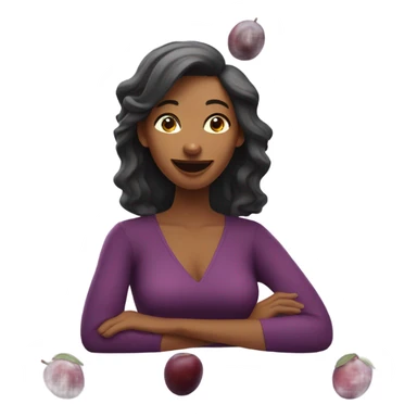 Women eating egg plum  sticker