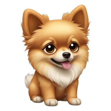 Pomeranian puppy wearing elf ears  sticker