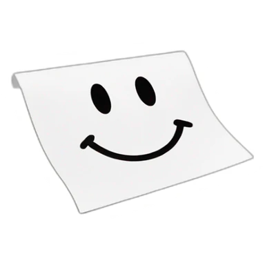 rectangular piece of paper with a smiley on it sticker