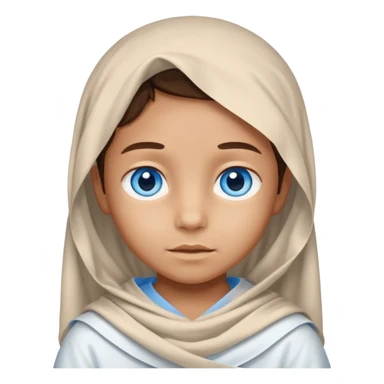blue eyed desert child with creme cloth sticker